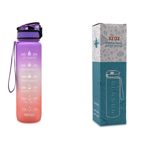 0.3 gal Tritan Water Bottle Time Marker Motivational Leakproof Cycling Bottle