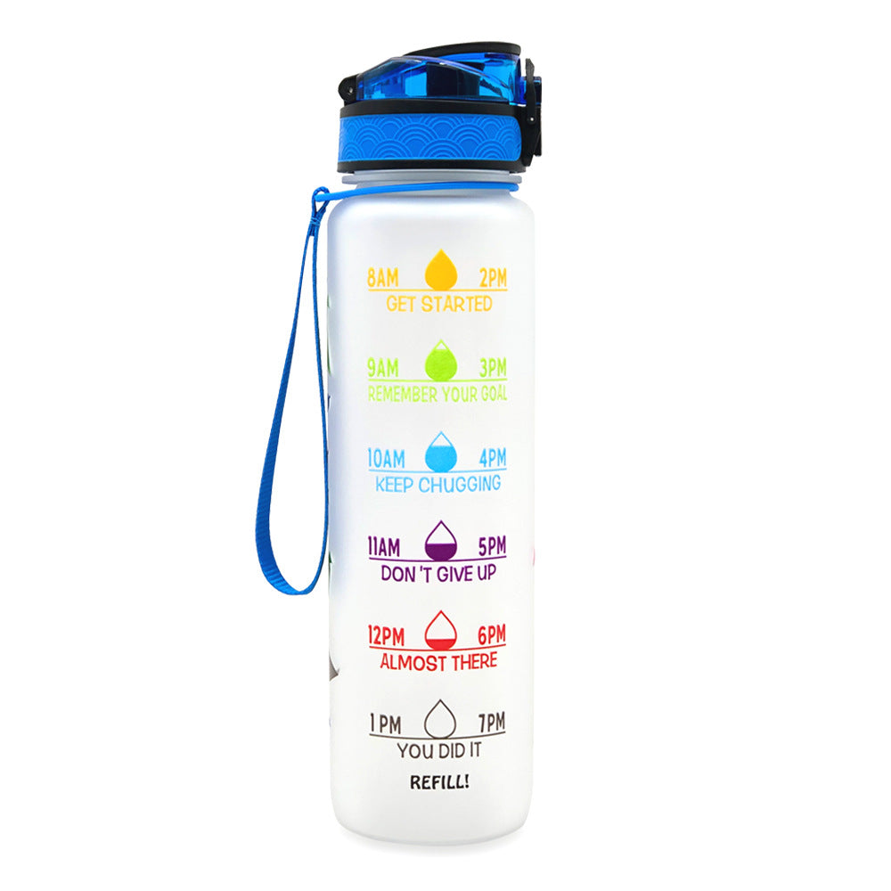 0.3 gal Tritan Water Bottle Time Marker Motivational Leakproof Cycling Bottle