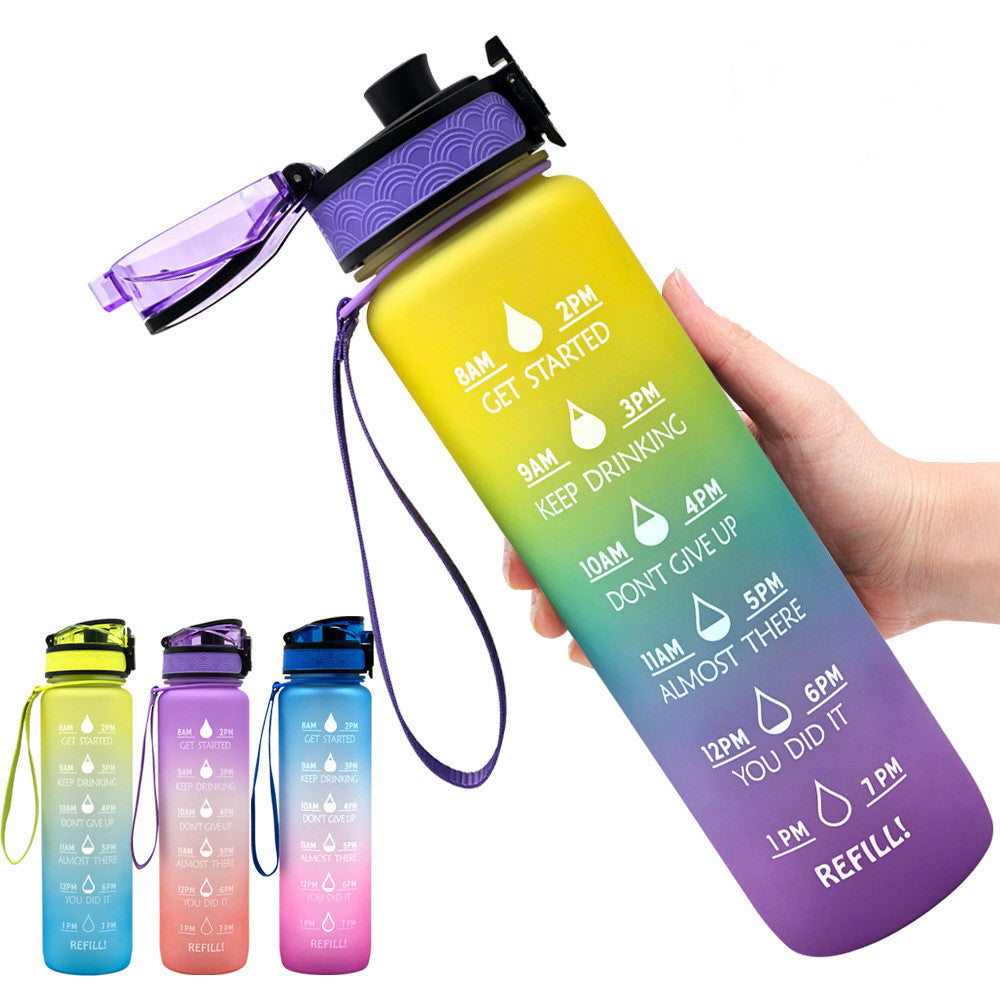 0.3 gal Tritan Water Bottle Time Marker Motivational Leakproof Cycling Bottle