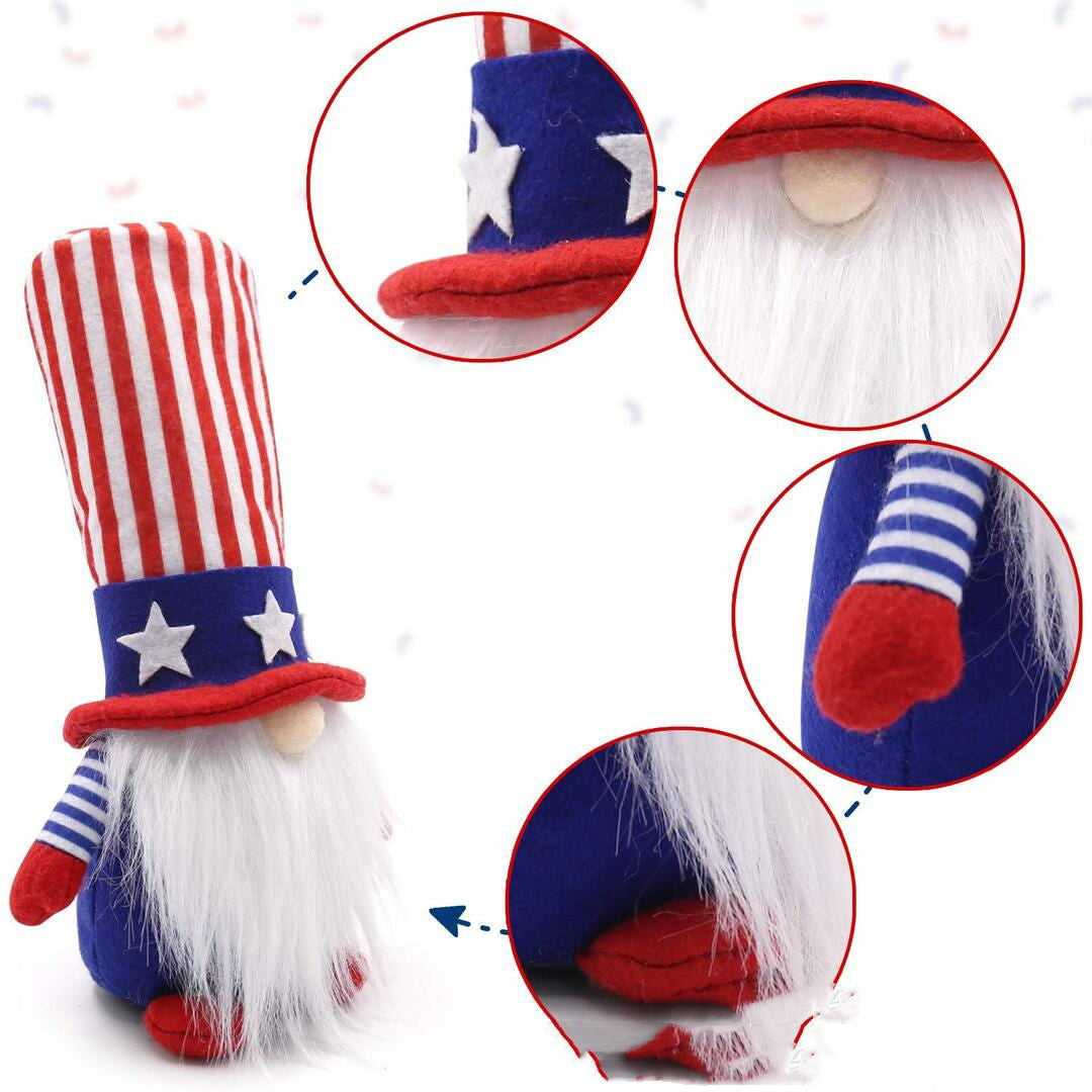 Patriotic Gnome Veterans Day Decor Uncle Sam Style Ornament