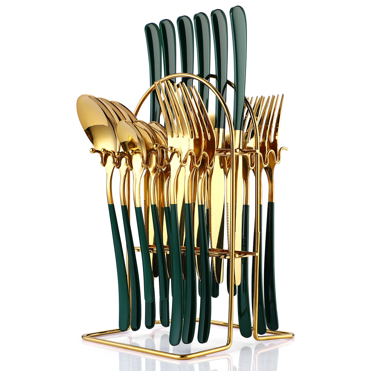 24 Piece Stainless Steel Cutlery Set With Rack