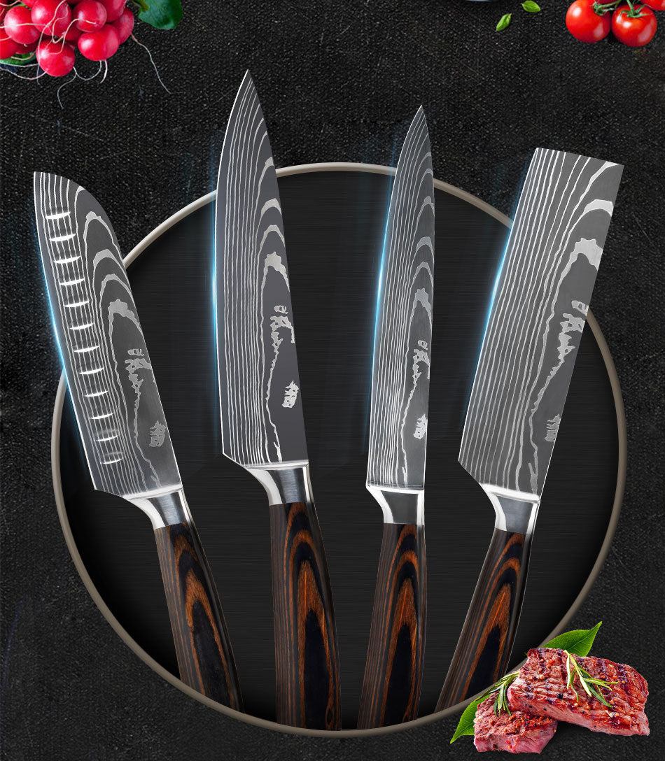 Chef Kitchen Cleaver Slicing Knives Set