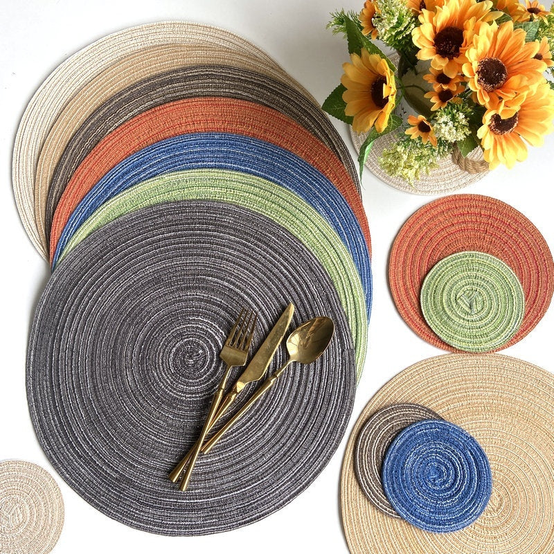 Western Style Heat Proof Placemat Coaster Set Home Decor