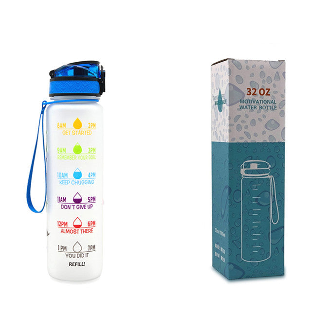 0.3 gal Tritan Water Bottle Time Marker Motivational Leakproof Cycling Bottle