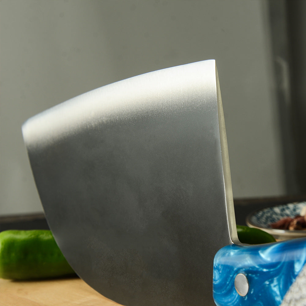 Forged Stainless Steel Blue Handle Kitchen Chopping Knife