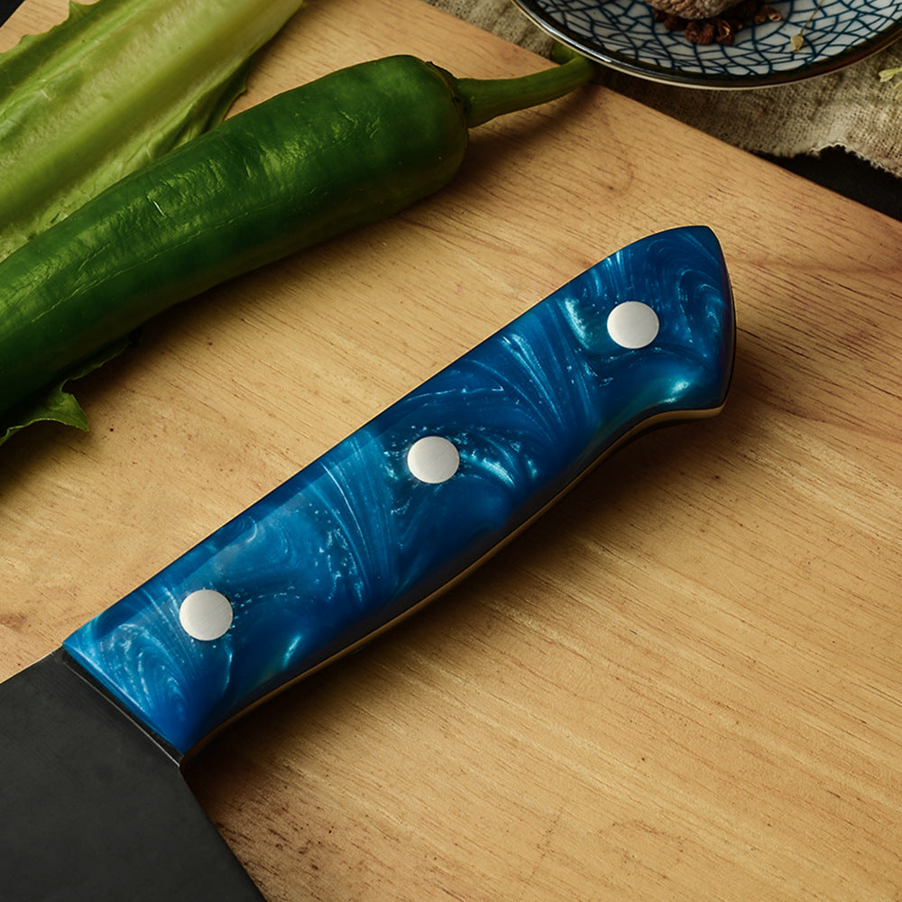 Forged Stainless Steel Blue Handle Kitchen Chopping Knife