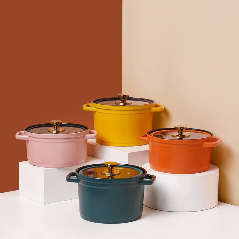 Nordic Ceramic Large Capacity Stock Pot For Cooking