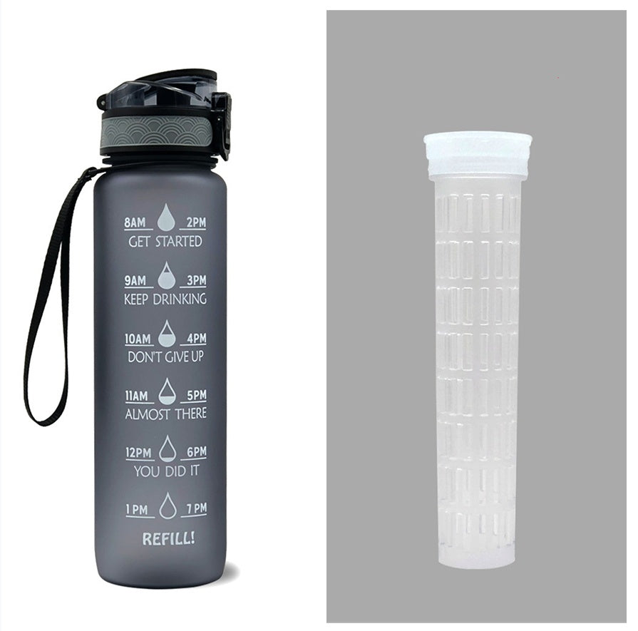 0.3 gal Tritan Water Bottle Time Marker Motivational Leakproof Cycling Bottle