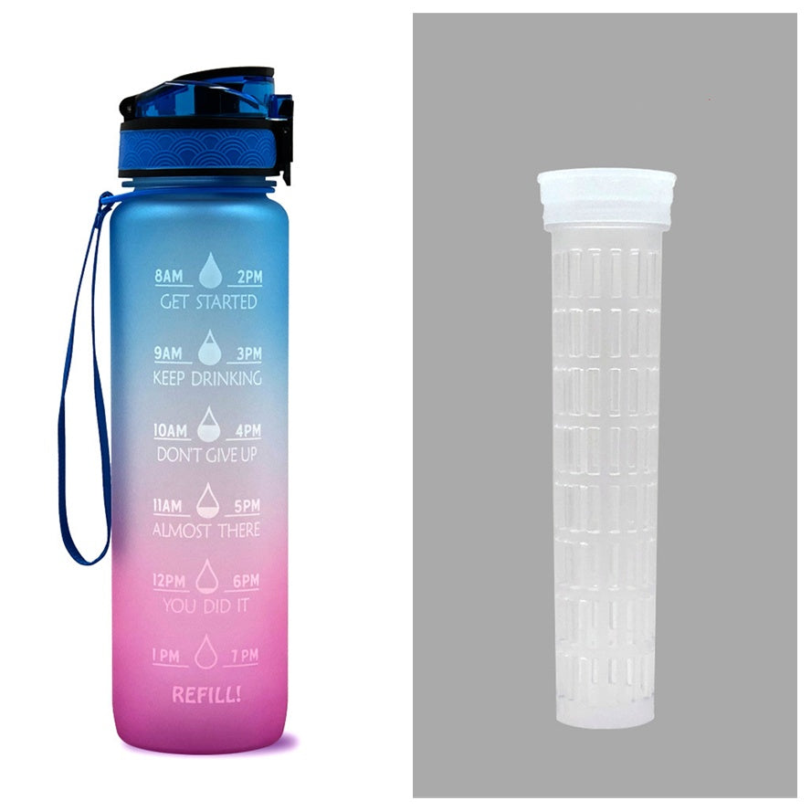 0.3 gal Tritan Water Bottle Time Marker Motivational Leakproof Cycling Bottle