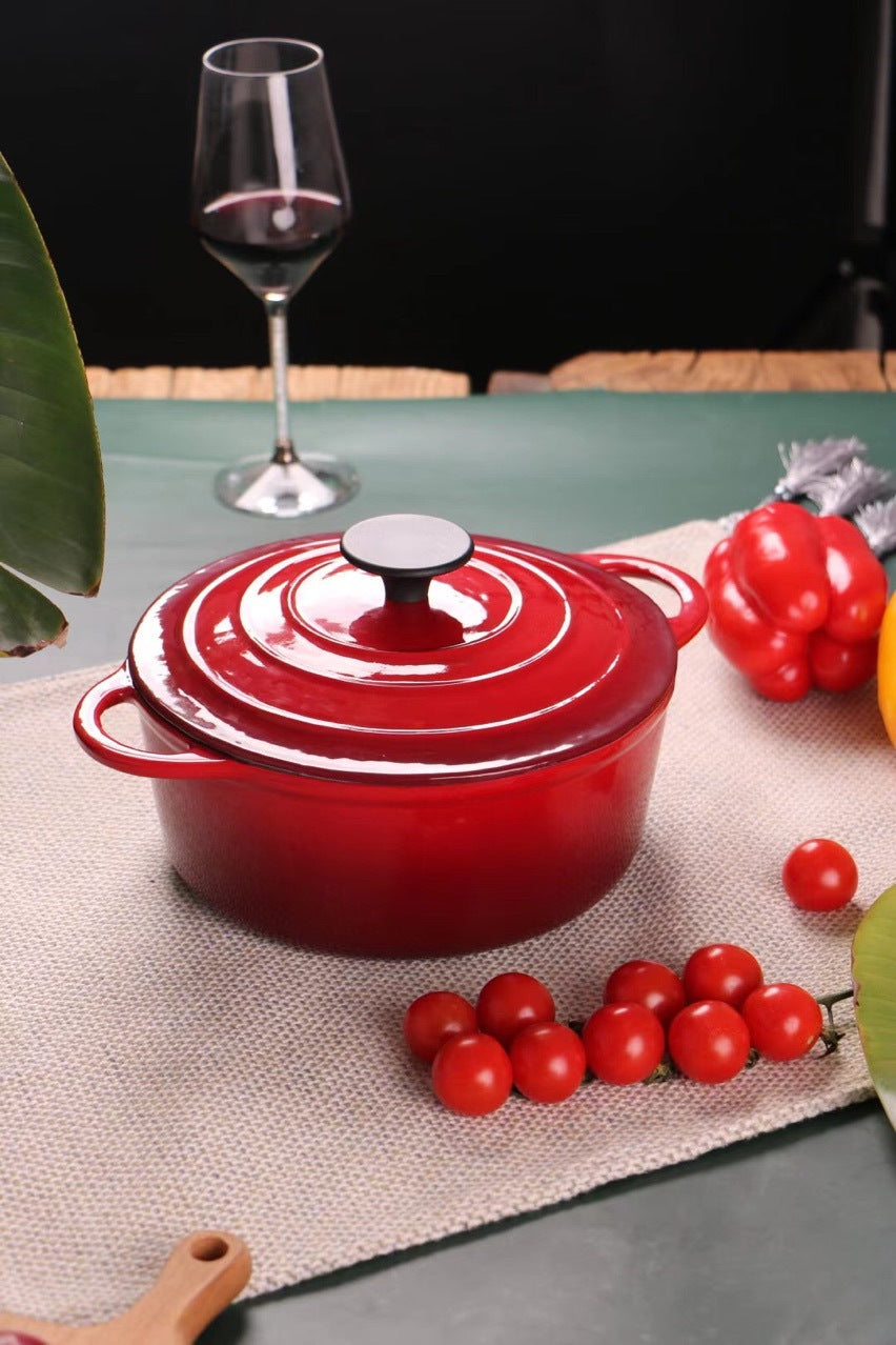 Enamel Cast Iron Stock Pot And Stew Cooking Pot