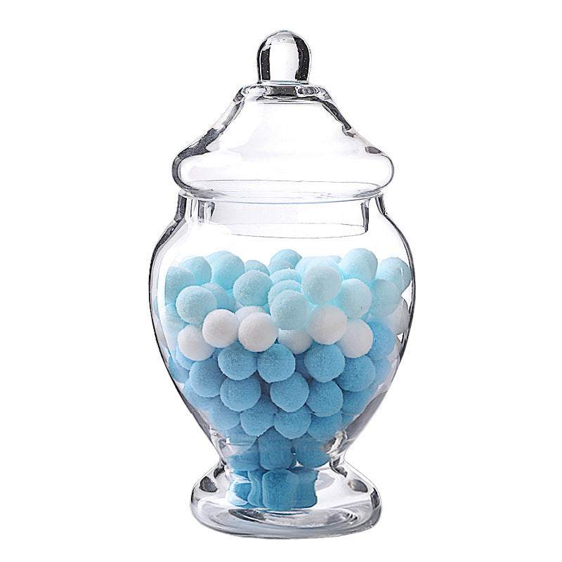 Clear Glass Candy Storage Jar For Home Decoration