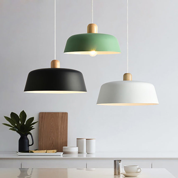 Nordic Wood Pendant Hanging Lamp Kitchen Dining Room Decor