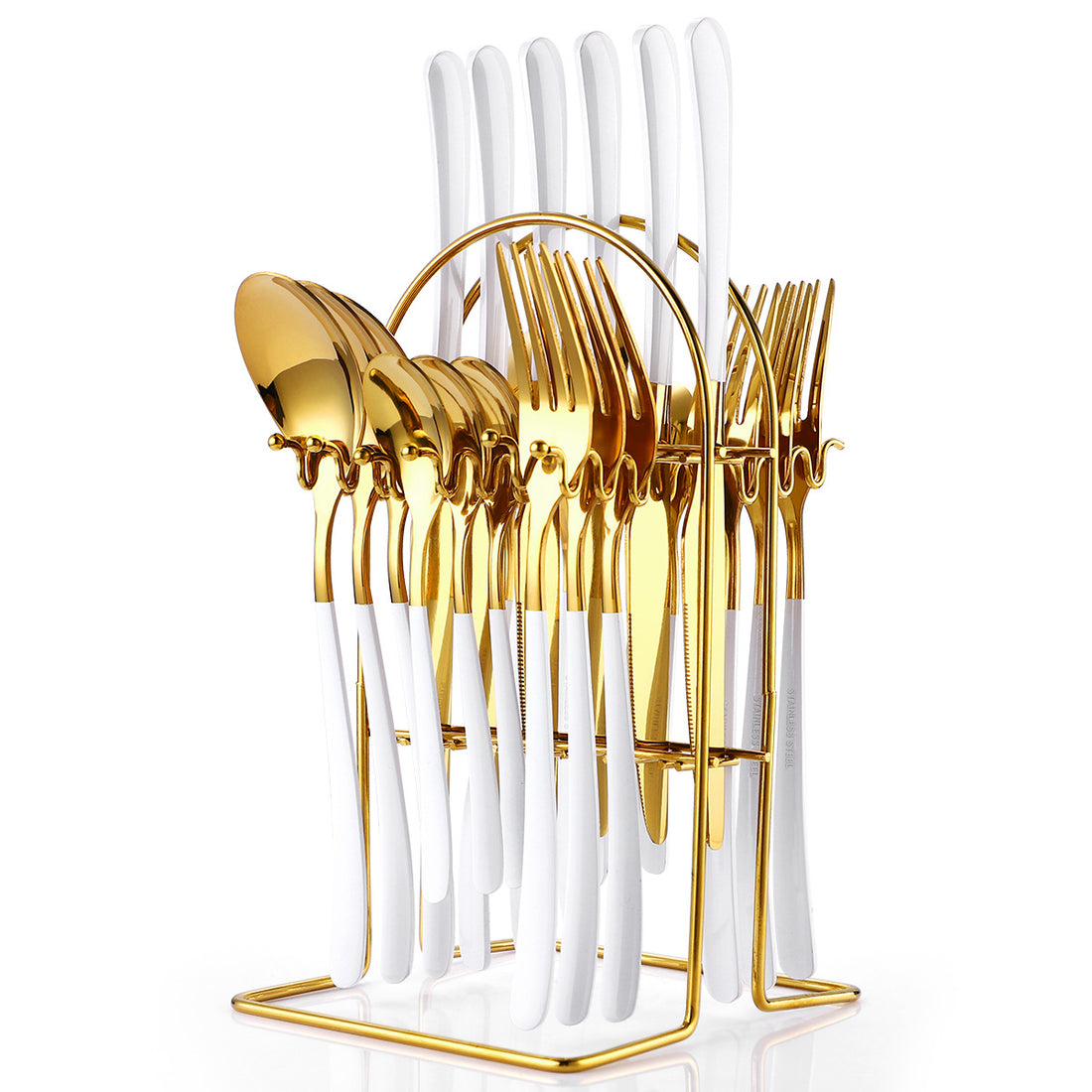 24 Piece Stainless Steel Cutlery Set With Rack