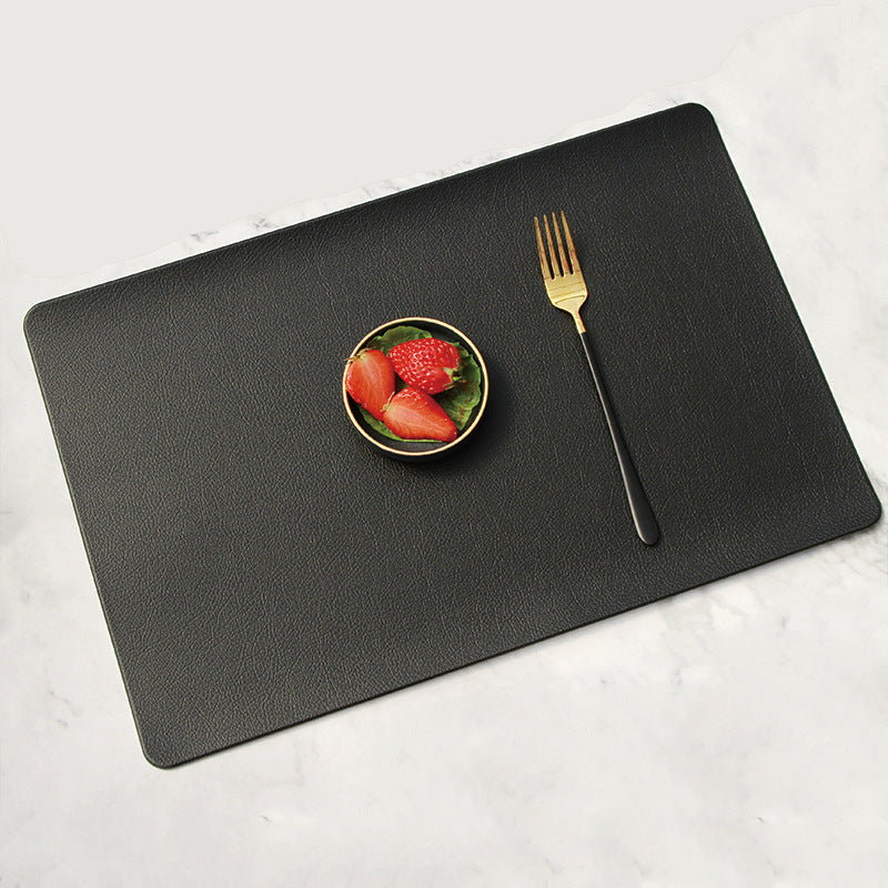 Imitation Leather Heat Insulation Placemats Western Dining Set