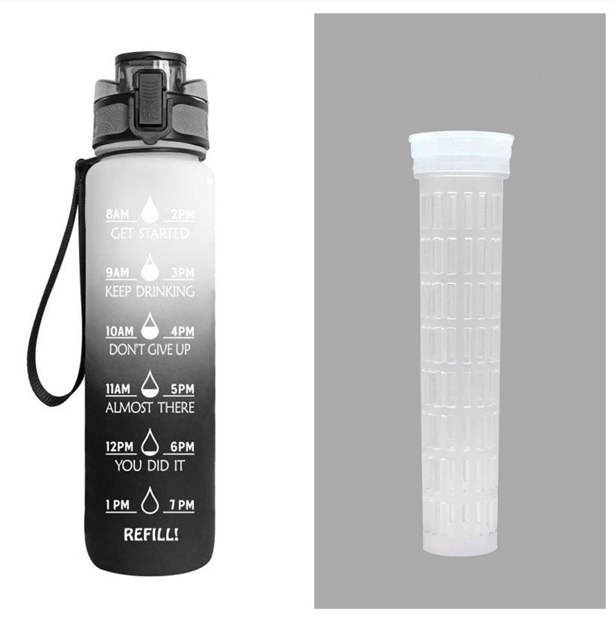 0.3 gal Tritan Water Bottle Time Marker Motivational Leakproof Cycling Bottle
