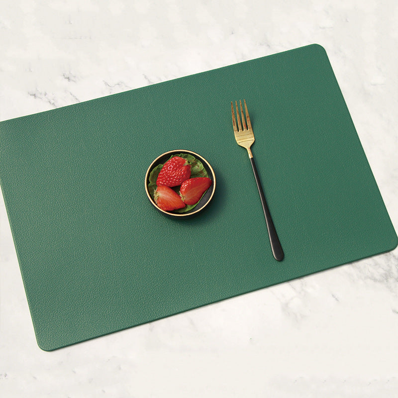 Imitation Leather Heat Insulation Placemats Western Dining Set