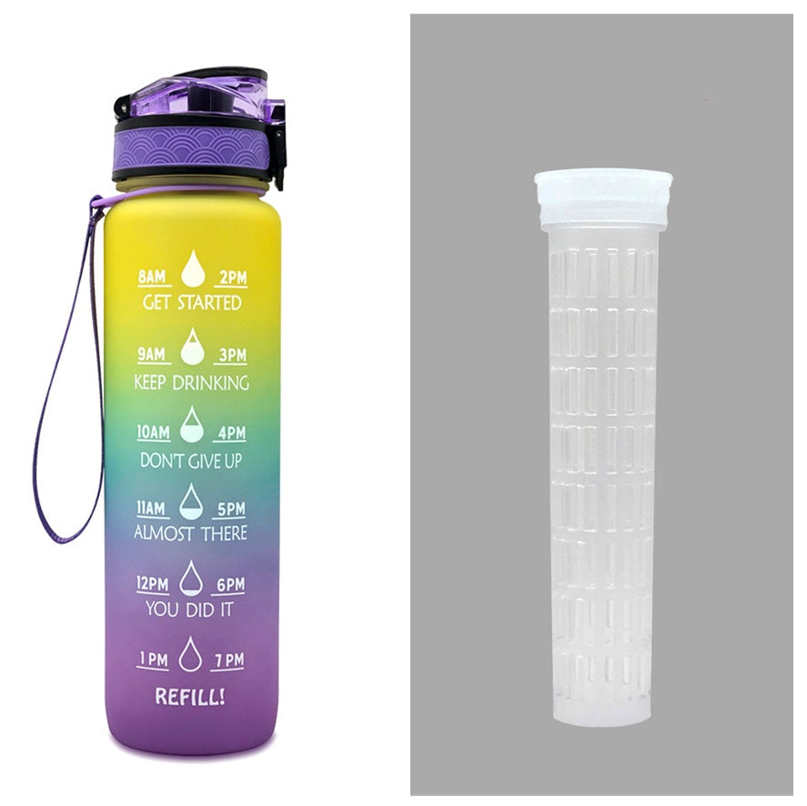 0.3 gal Tritan Water Bottle Time Marker Motivational Leakproof Cycling Bottle