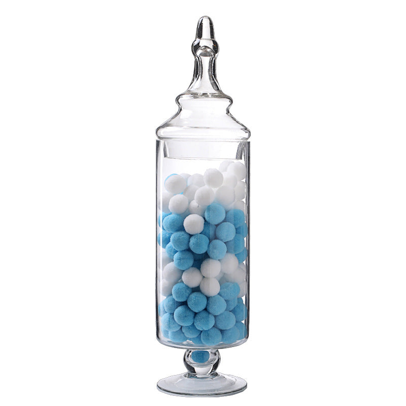 Clear Glass Candy Storage Jar For Home Decoration