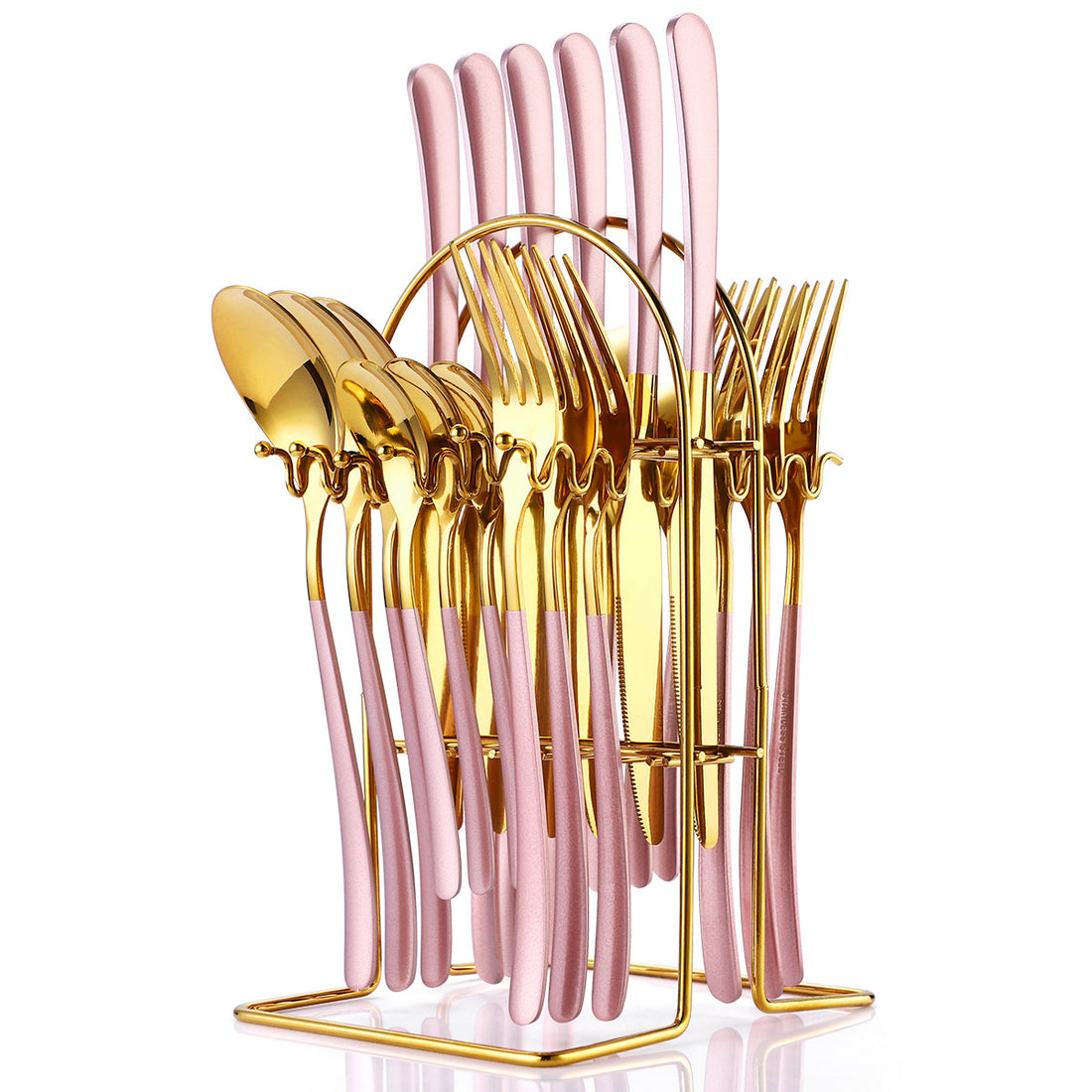 24 Piece Stainless Steel Cutlery Set With Rack