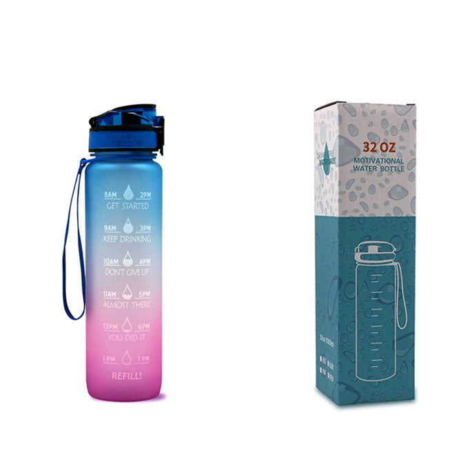 0.3 gal Tritan Water Bottle Time Marker Motivational Leakproof Cycling Bottle