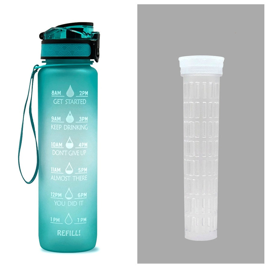 0.3 gal Tritan Water Bottle Time Marker Motivational Leakproof Cycling Bottle
