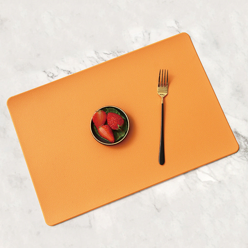 Imitation Leather Heat Insulation Placemats Western Dining Set