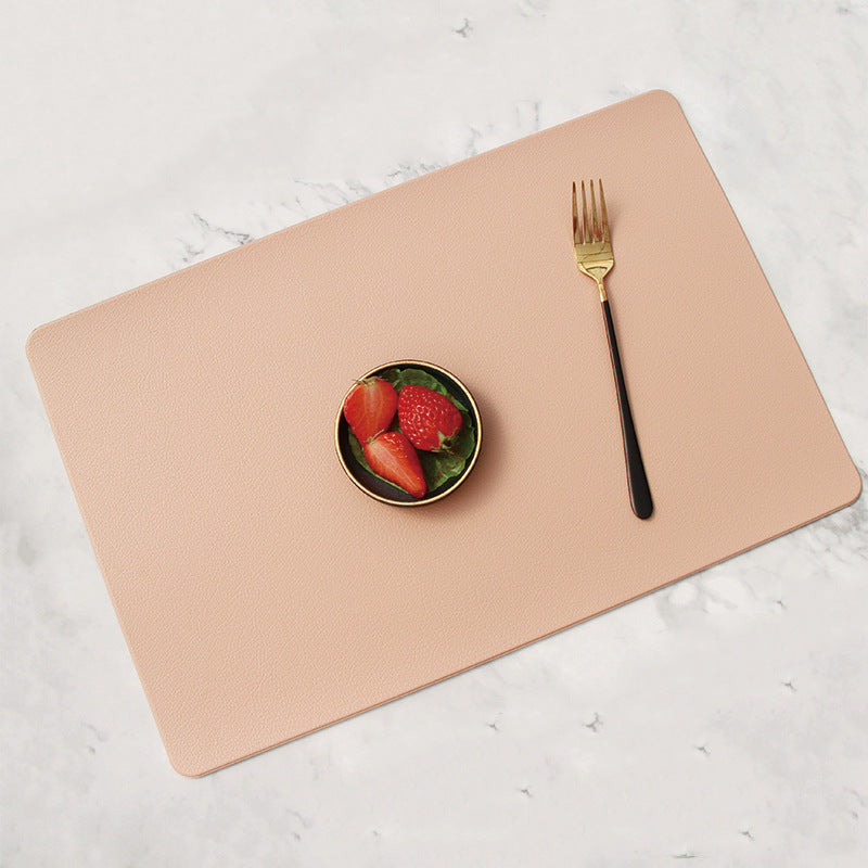 Imitation Leather Heat Insulation Placemats Western Dining Set