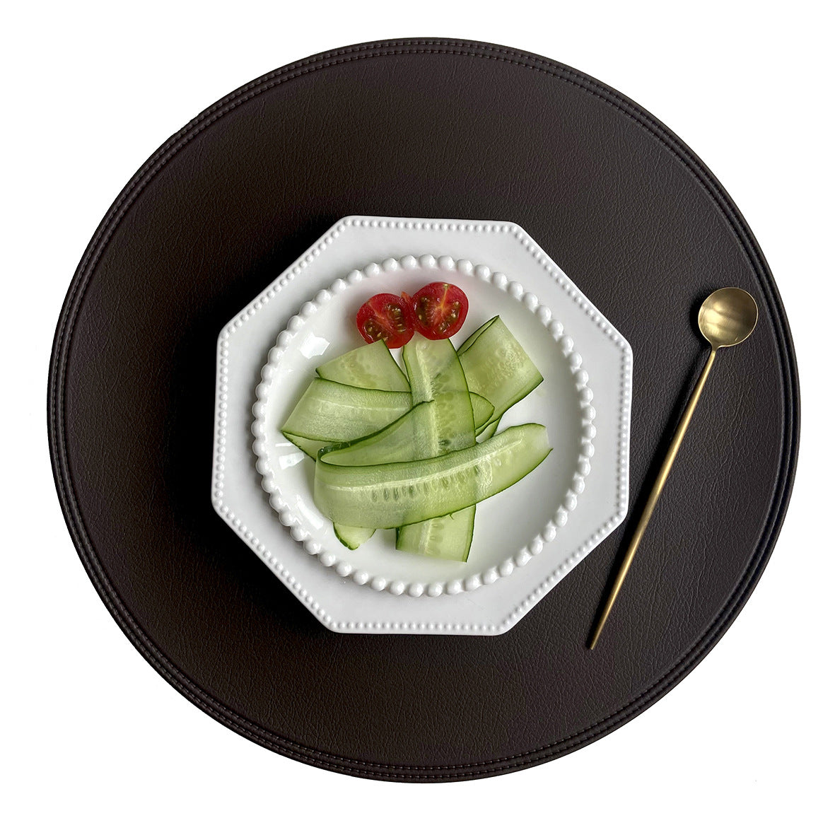 Imitation Leather Heat Insulation Placemats Western Dining Set