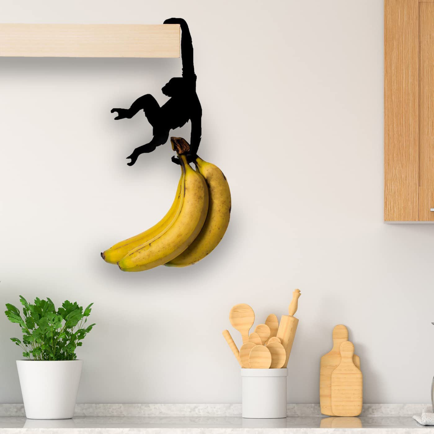 Wooden Monkey Wall Hook For Home Storage And Decoration