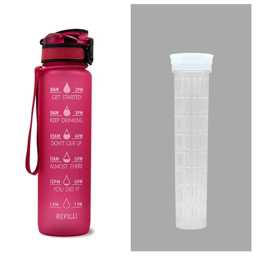 0.3 gal Tritan Water Bottle Time Marker Motivational Leakproof Cycling Bottle