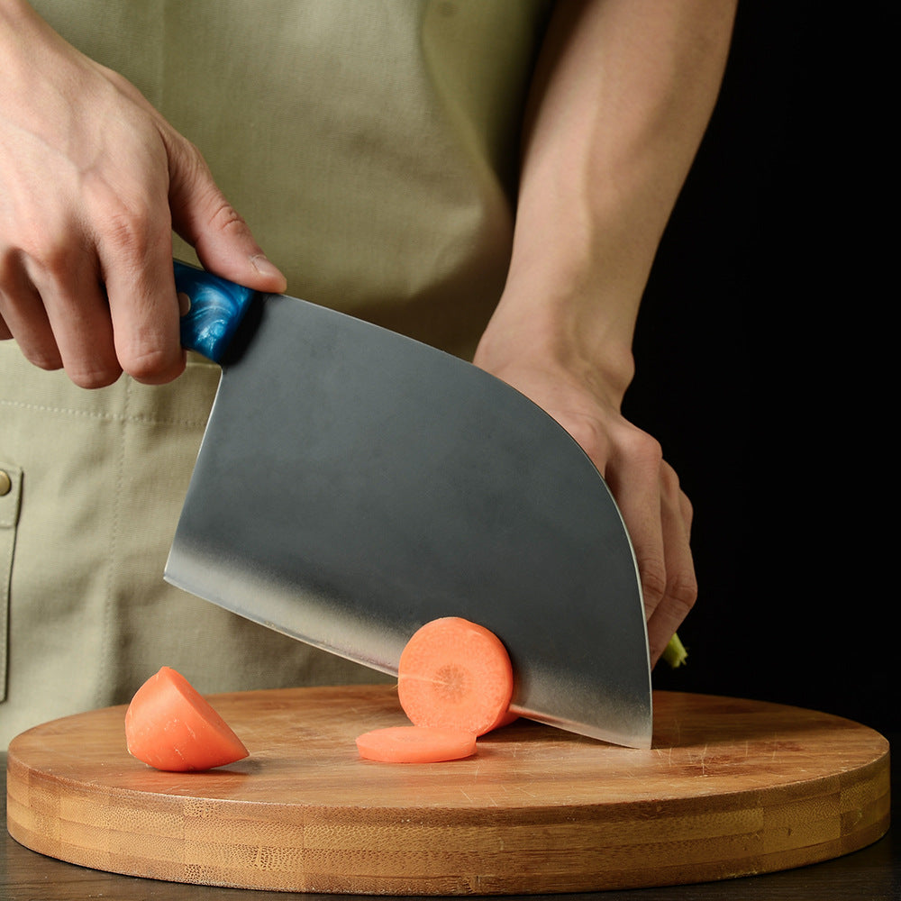 Forged Stainless Steel Blue Handle Kitchen Chopping Knife
