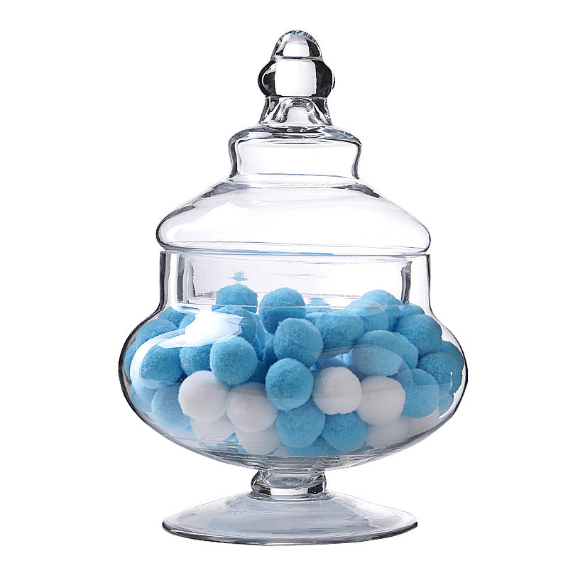 Clear Glass Candy Storage Jar For Home Decoration