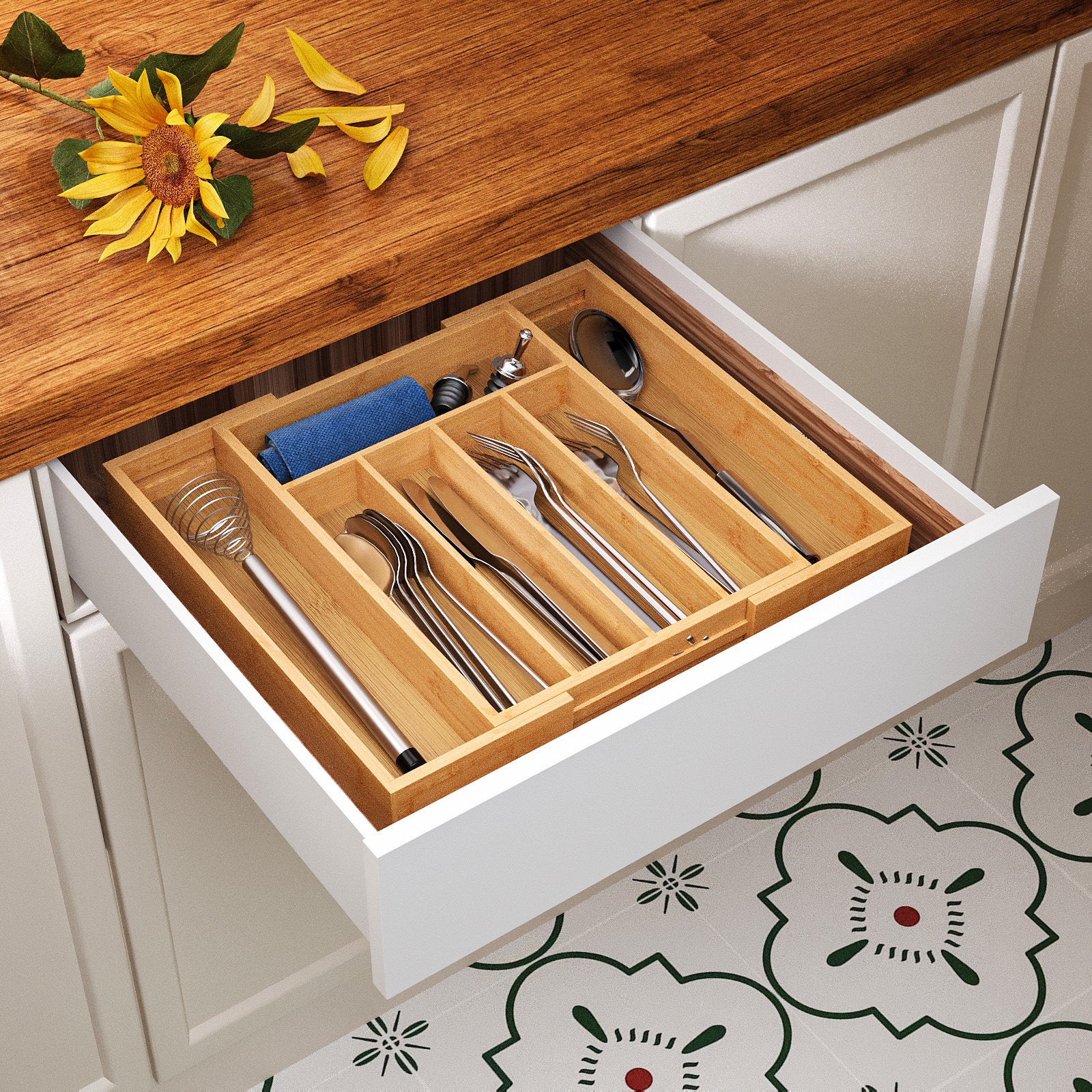 Retractable Pull-Out Kitchen Utensil And Bedside Organizer