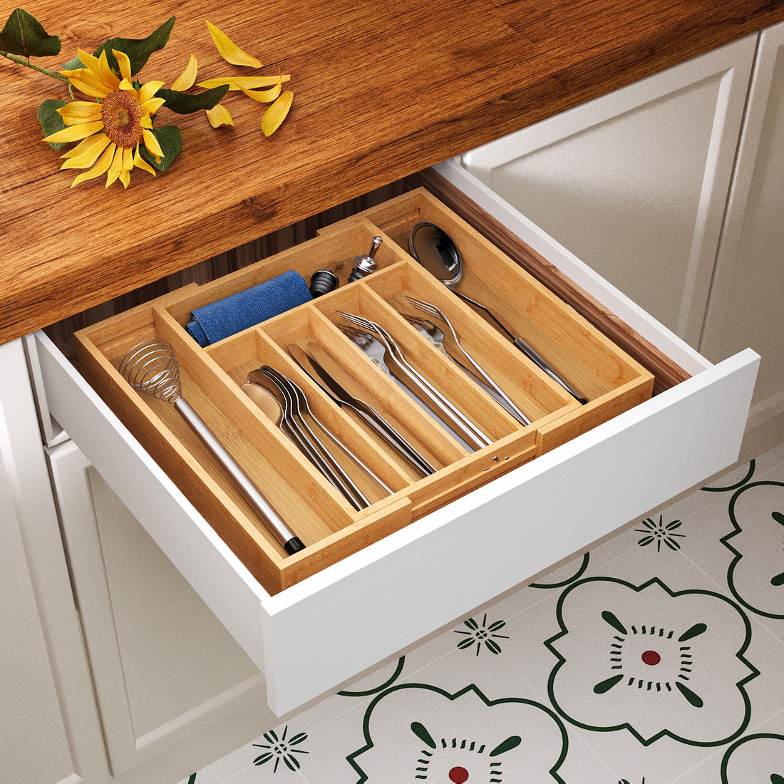 Retractable Pull-Out Kitchen Utensil And Bedside Organizer