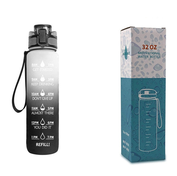 0.3 gal Tritan Water Bottle Time Marker Motivational Leakproof Cycling Bottle