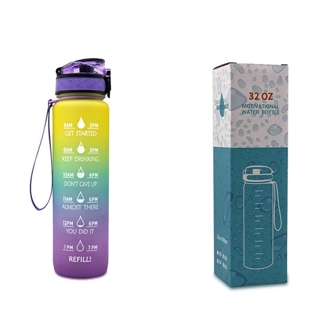 0.3 gal Tritan Water Bottle Time Marker Motivational Leakproof Cycling Bottle