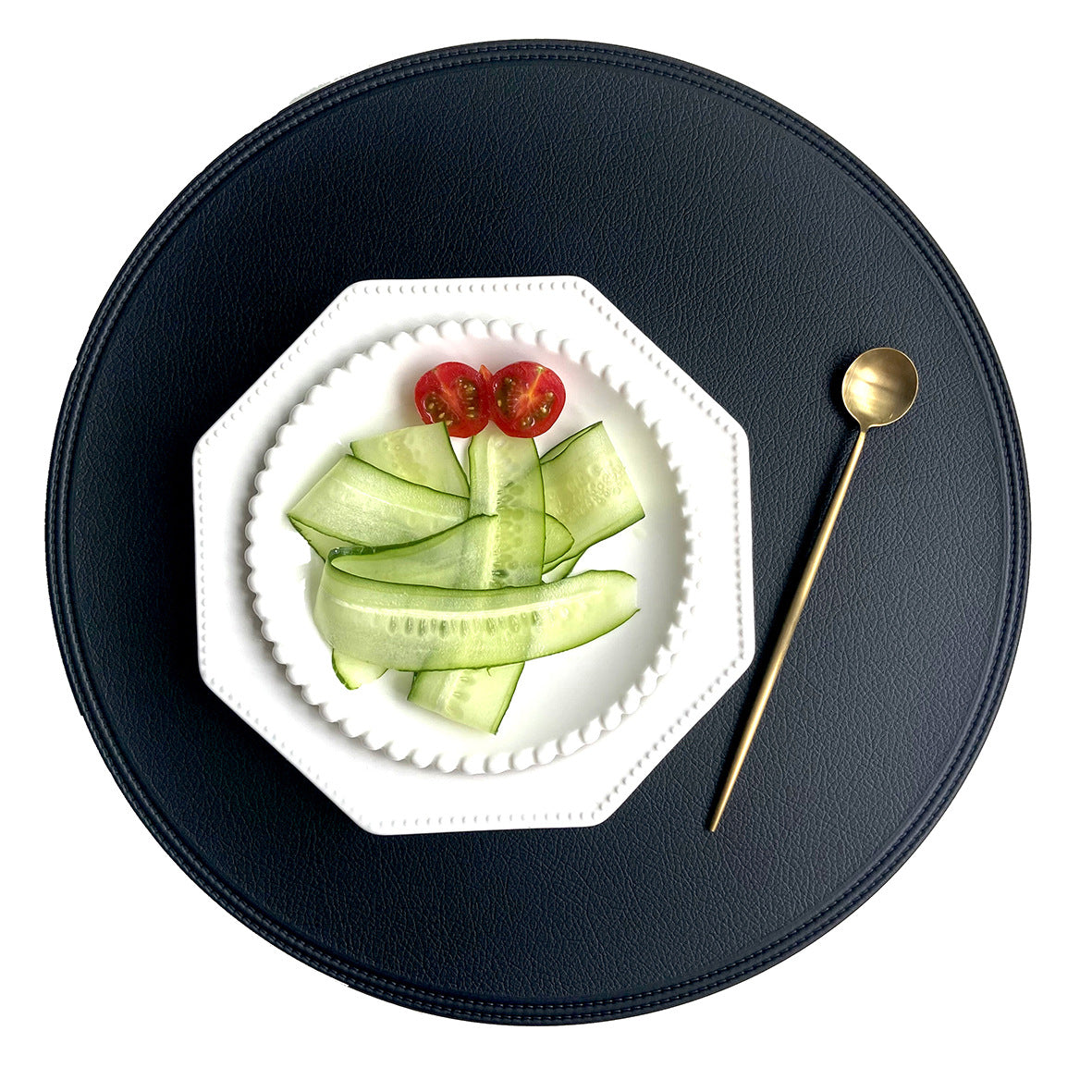 Imitation Leather Heat Insulation Placemats Western Dining Set