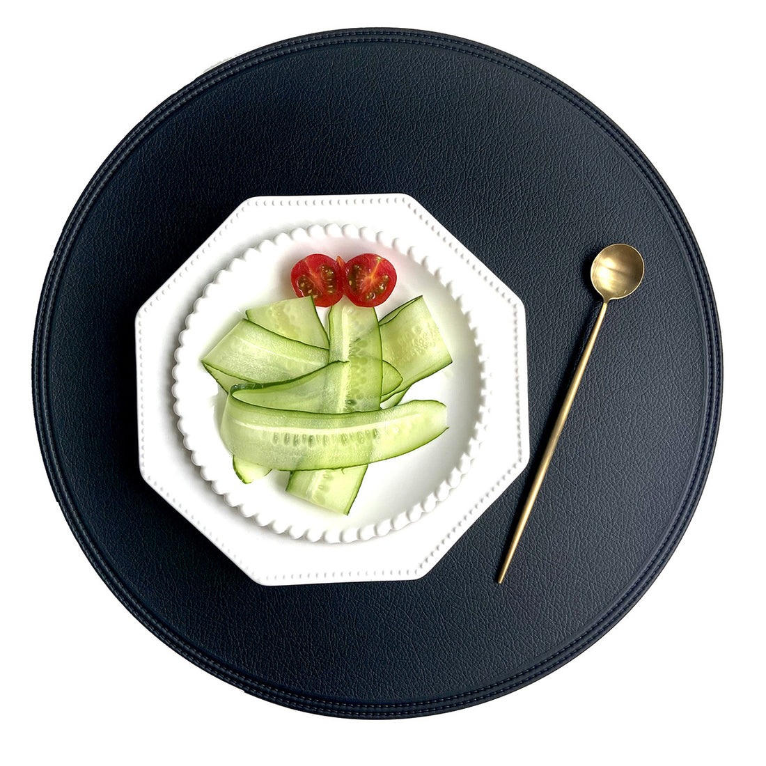Imitation Leather Heat Insulation Placemats Western Dining Set