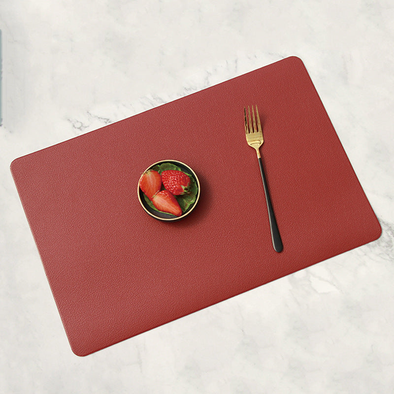 Imitation Leather Heat Insulation Placemats Western Dining Set