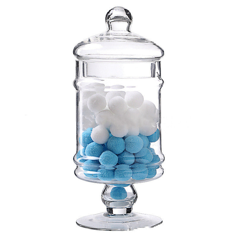 Clear Glass Candy Storage Jar For Home Decoration