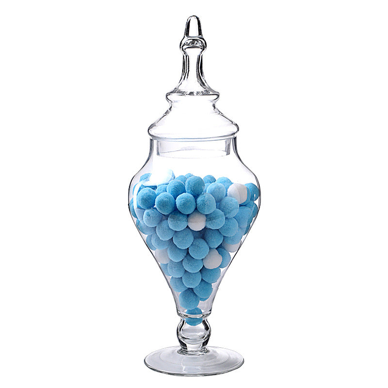 Clear Glass Candy Storage Jar For Home Decoration
