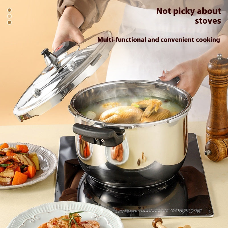 Stainless Steel Multi Function Double Bottom Pressure Cooker Single Handle
