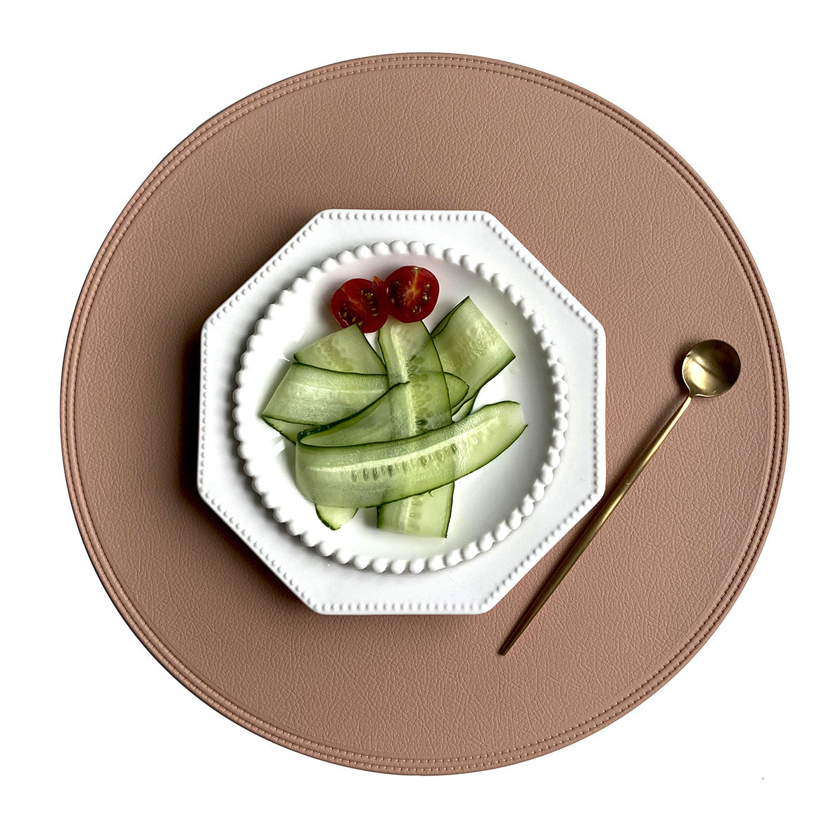 Imitation Leather Heat Insulation Placemats Western Dining Set