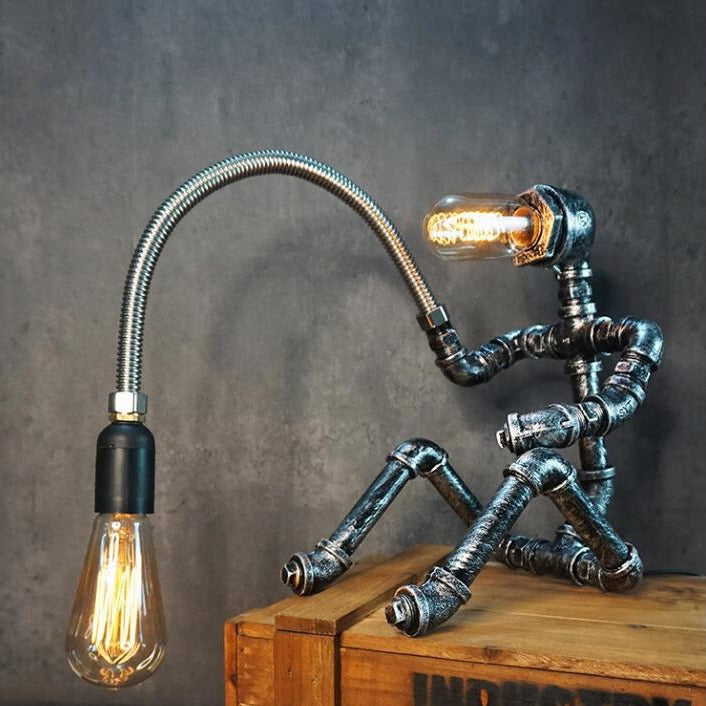 American Retro Industrial Water Pipe Bar Table Lamp