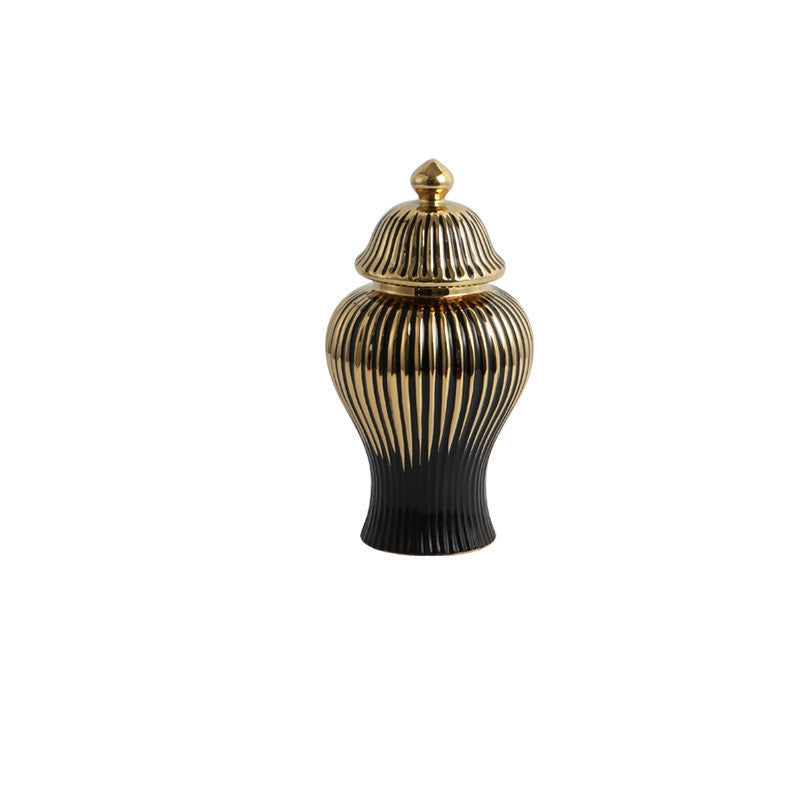 Ceramic Hat-covered Jar Decorative Flower Vase