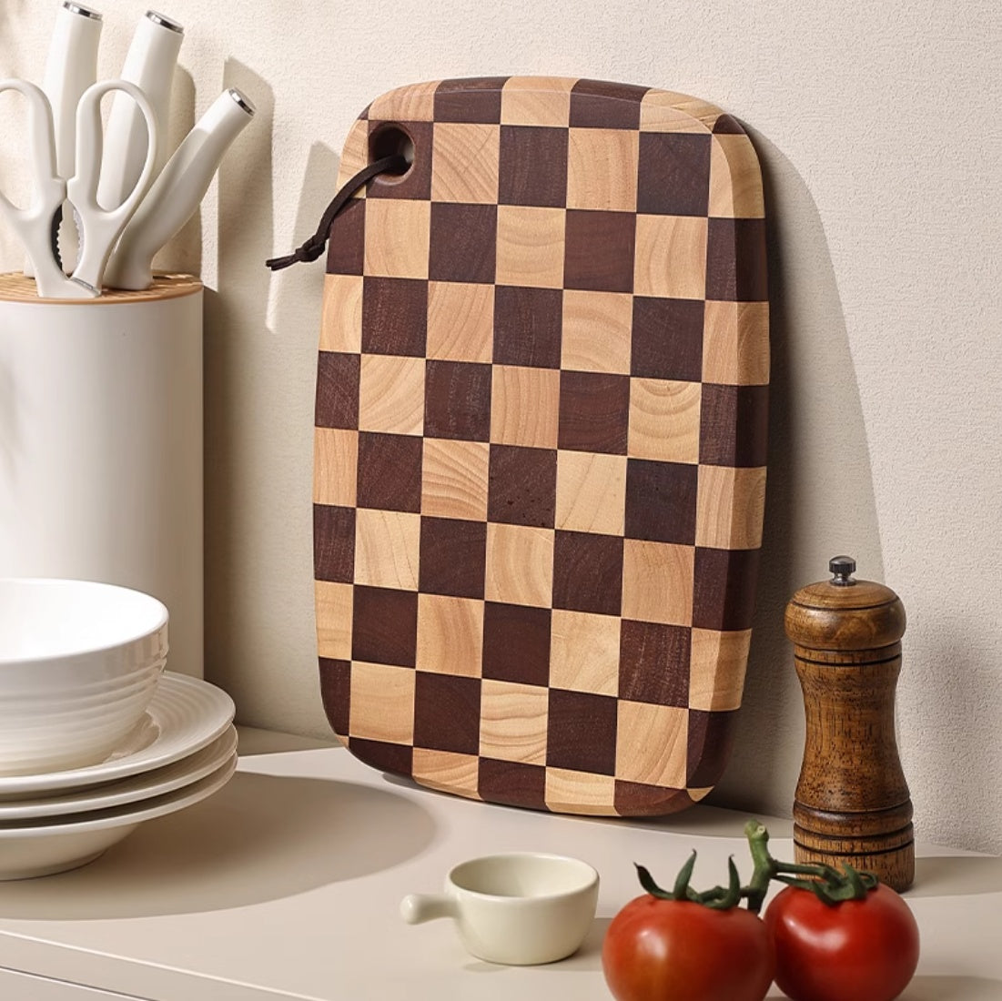 Acacia Mangium Solid Wood Grid Cutting Board