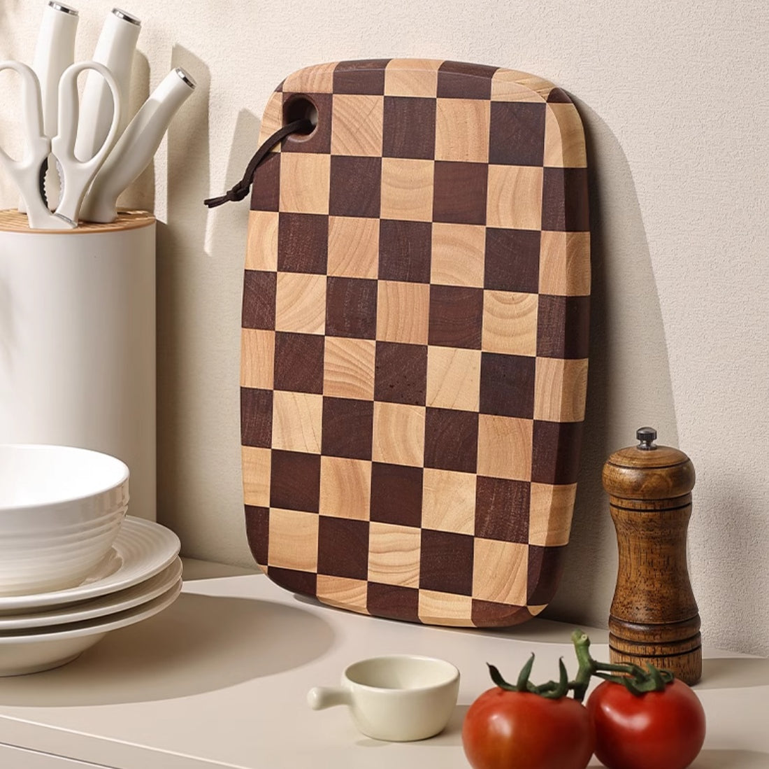 Acacia Mangium Solid Wood Grid Cutting Board