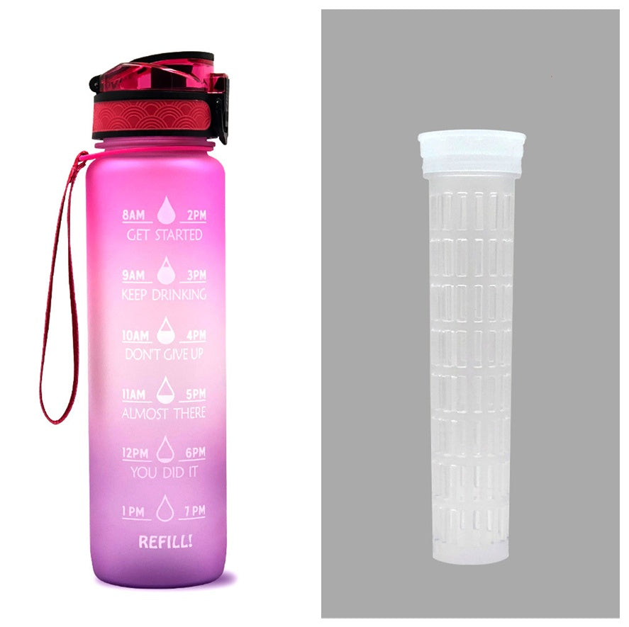 0.3 gal Tritan Water Bottle Time Marker Motivational Leakproof Cycling Bottle