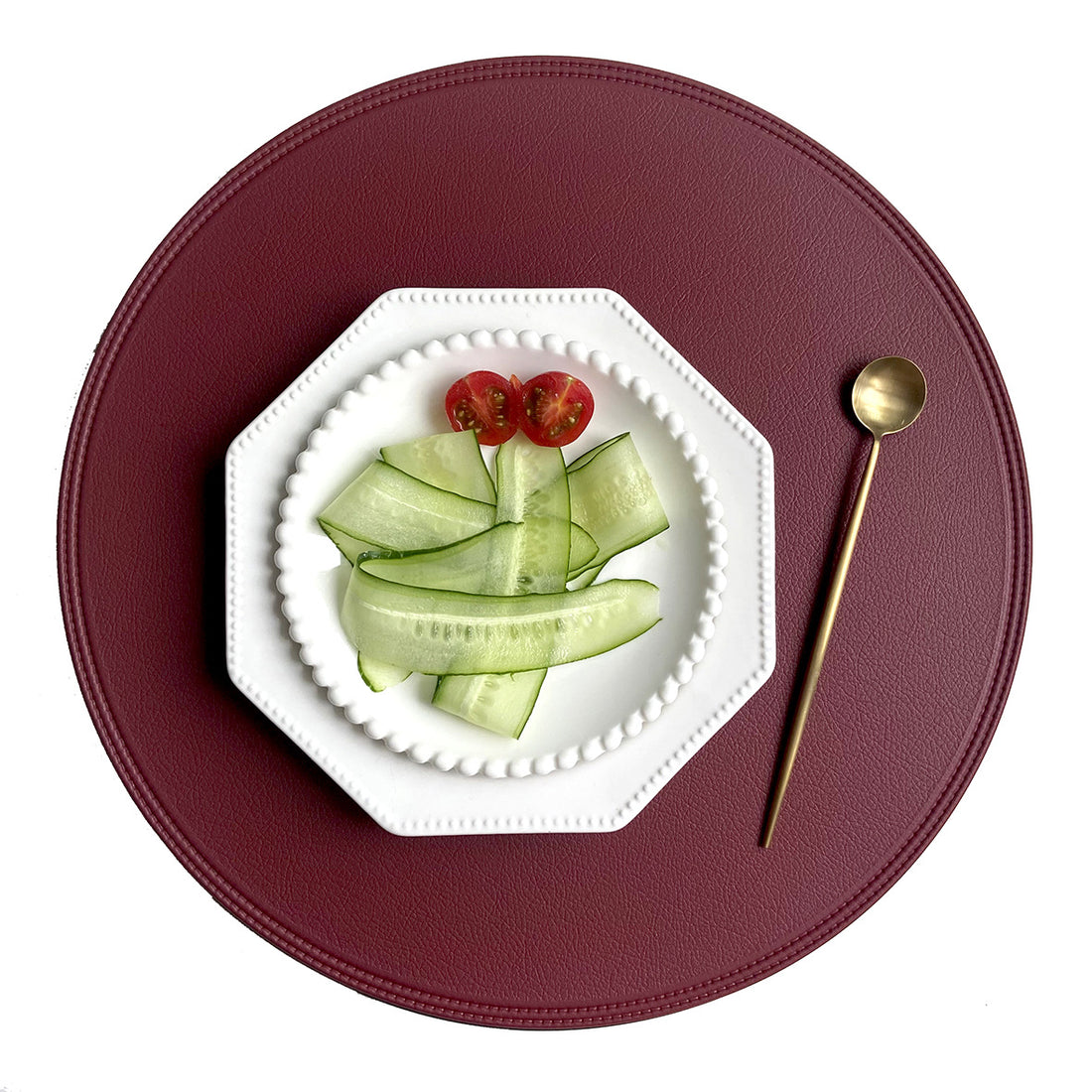 Imitation Leather Heat Insulation Placemats Western Dining Set
