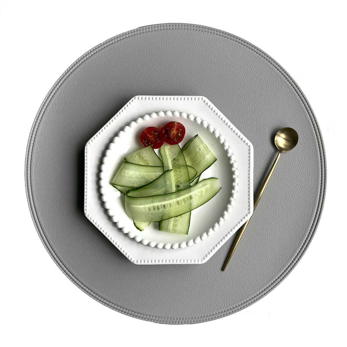 Imitation Leather Heat Insulation Placemats Western Dining Set